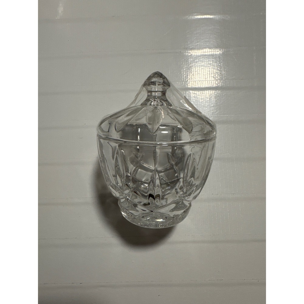 Crystal Candy Dish with Lid Decorative‎ Glass Jar Trinket Box Apothecary
